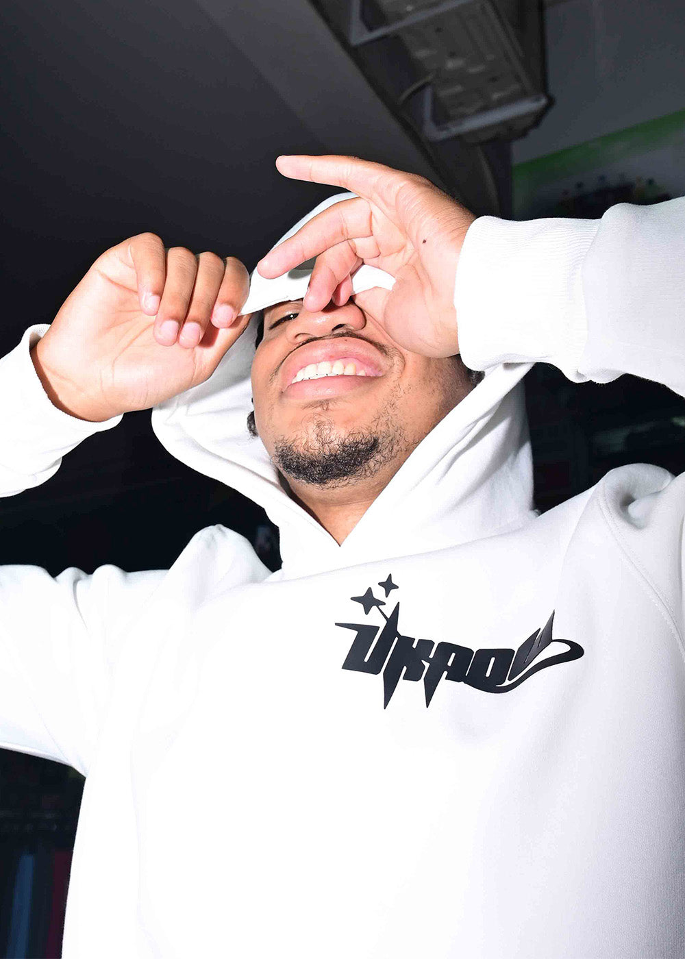 UKNOW ΦΟΥΤΕΡ ΛΕΥΚΟ COTTON REGULAR FIT -  DOWNTOWN FLOW HOODIE