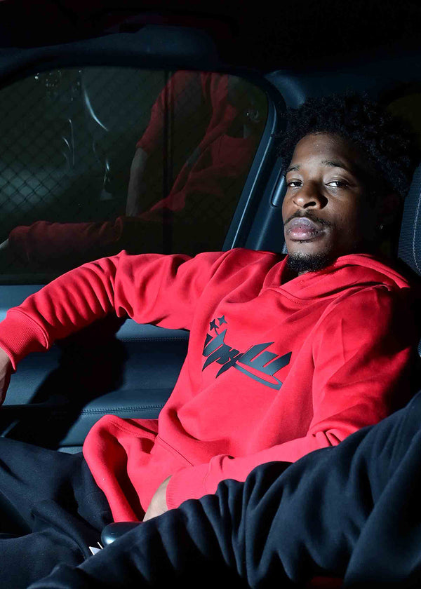 UKNOW ΦΟΥΤΕΡ ΚΟΚΚΙΝΟ ΜΕ ΛΟΓΟΤΥΠΟ COTTON OVERSIZED FIT - SILENT DISTRICT HOODIE