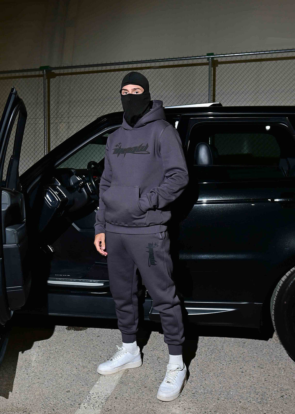 UKNOW ΦΟΥΤΕΡ ΓΚΡΙ ΜΕ ΛΟΓΟΤΥΠΟ COTTON REGULAR FIT  - SILENT DISTRICT HOODIE