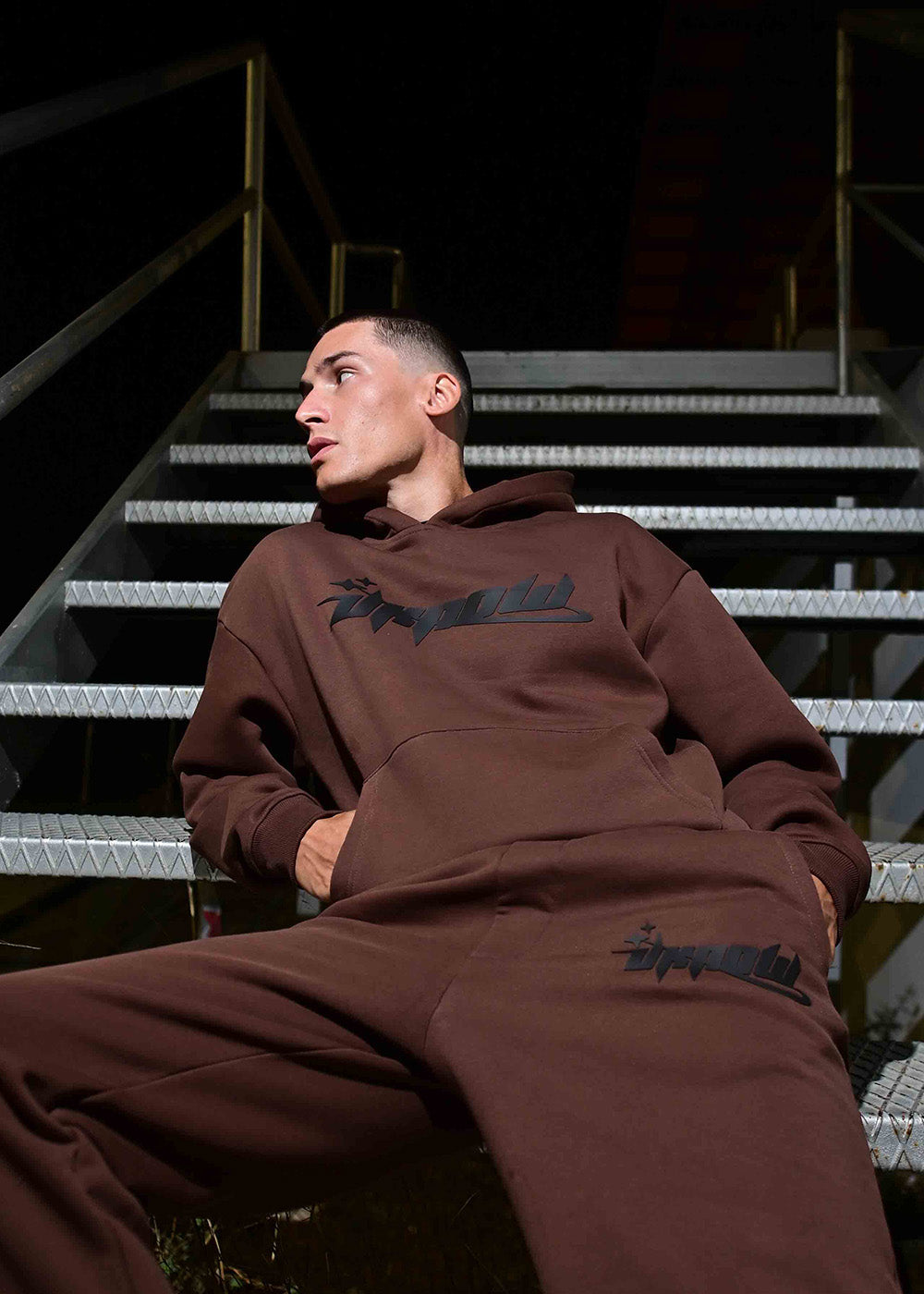 UKNOW ΦΟΥΤΕΡ ΚΑΦΕ ΜΕ ΛΟΓΟΤΥΠΟ COTTON OVERSIZED FIT - SILENT DISTRICT HOODIE