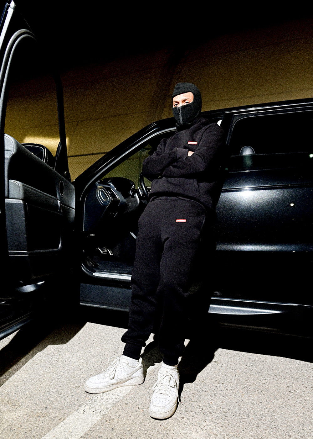 UKNOW ΠΑΝΤΕΛΟΝΙ ΦΟΡΜΑΣ ΜΑΥΡΟ COTTON REGULAR FIT - NIGHTMODE SWEATPANTS