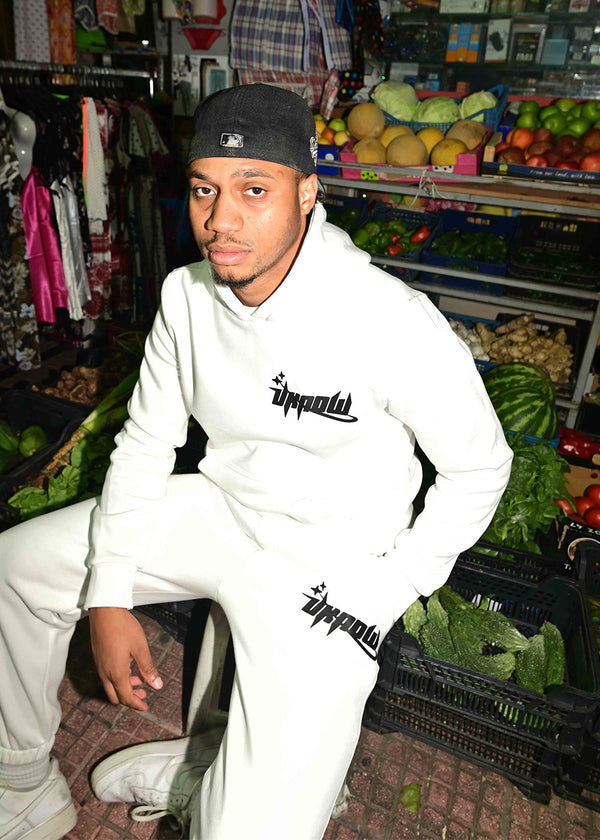 UKNOW ΦΟΥΤΕΡ ΛΕΥΚΟ COTTON REGULAR FIT -  DOWNTOWN FLOW HOODIE