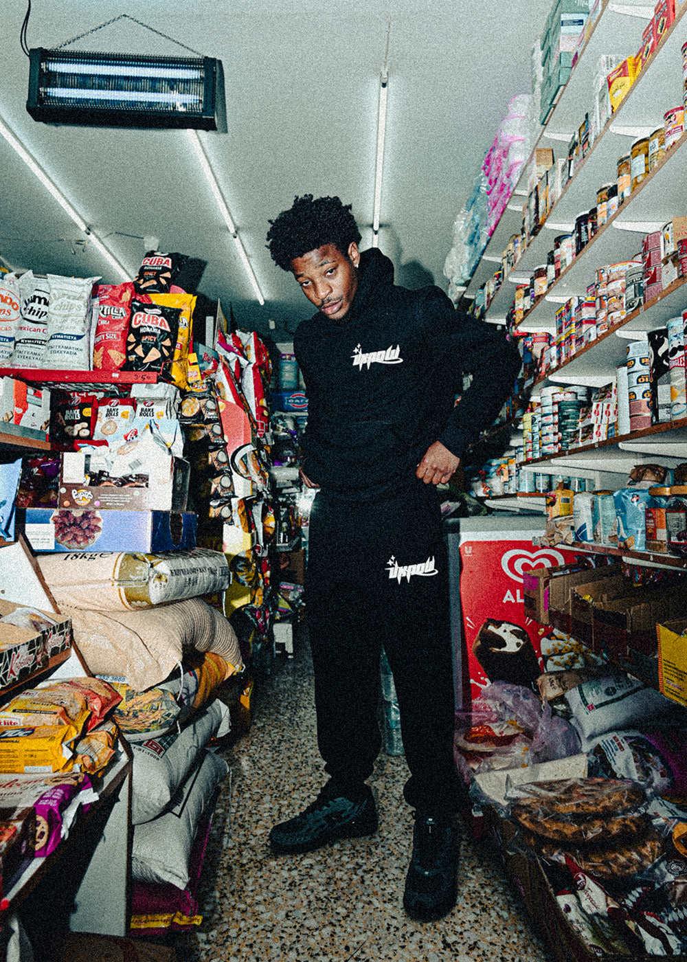 UKNOW ΦΟΥΤΕΡ ΜΑΥΡΟ COTTON REGULAR FIT -  DOWNTOWN FLOW HOODIE