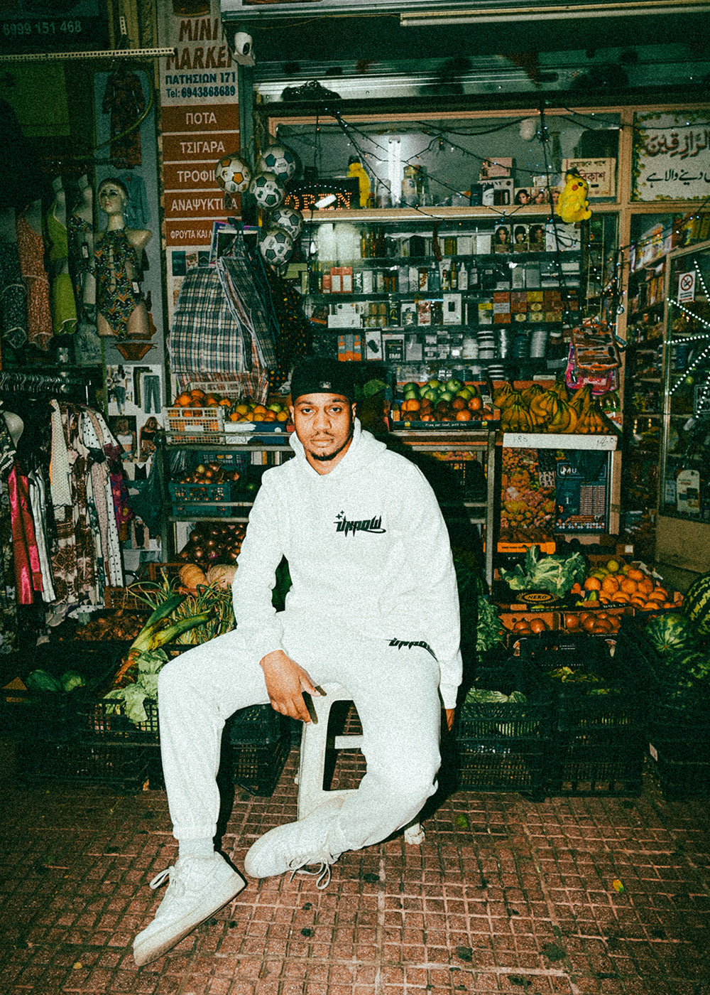 UKNOW ΦΟΥΤΕΡ ΛΕΥΚΟ COTTON REGULAR FIT -  DOWNTOWN FLOW HOODIE