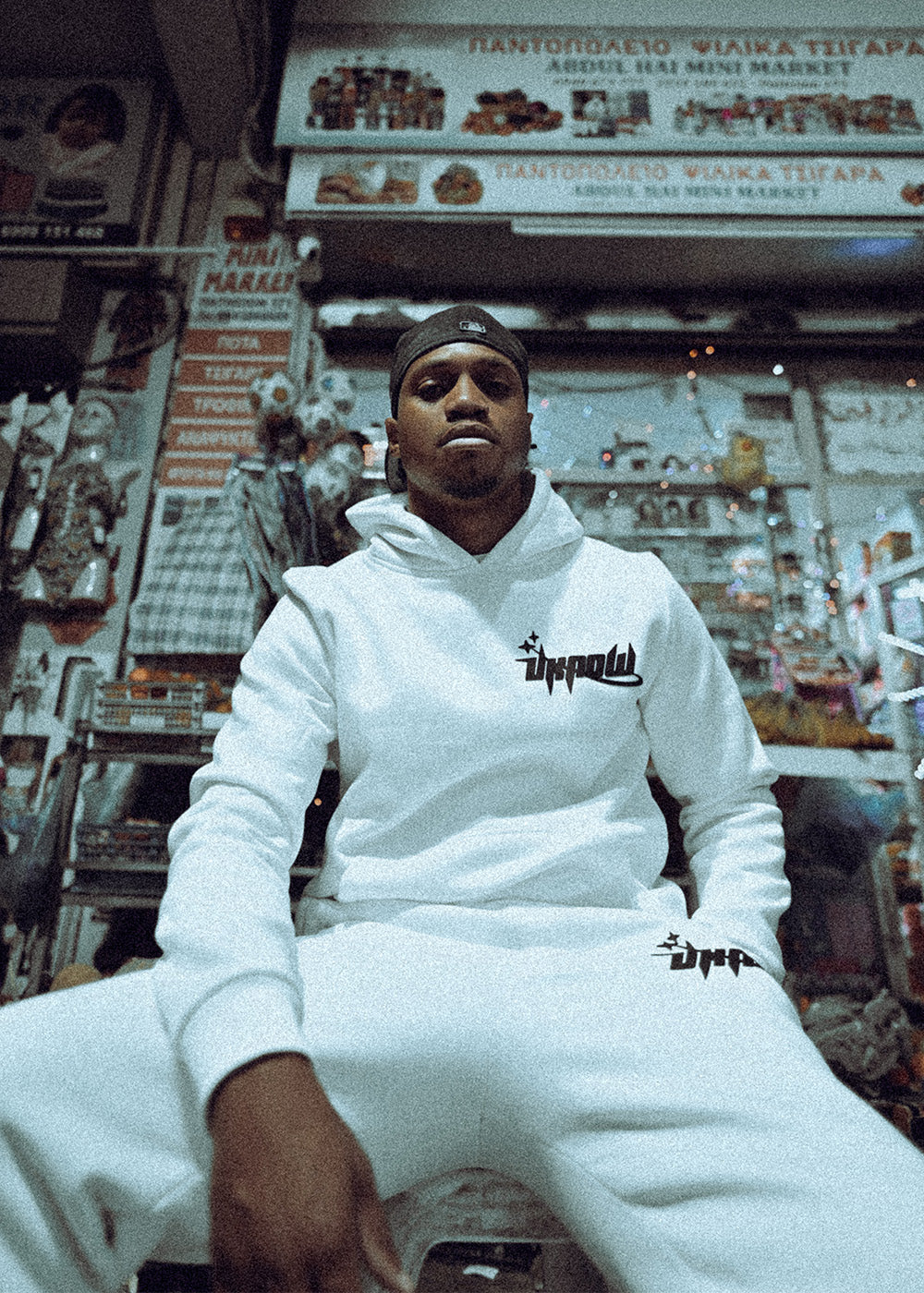 UKNOW ΦΟΥΤΕΡ ΛΕΥΚΟ COTTON REGULAR FIT -  DOWNTOWN FLOW HOODIE