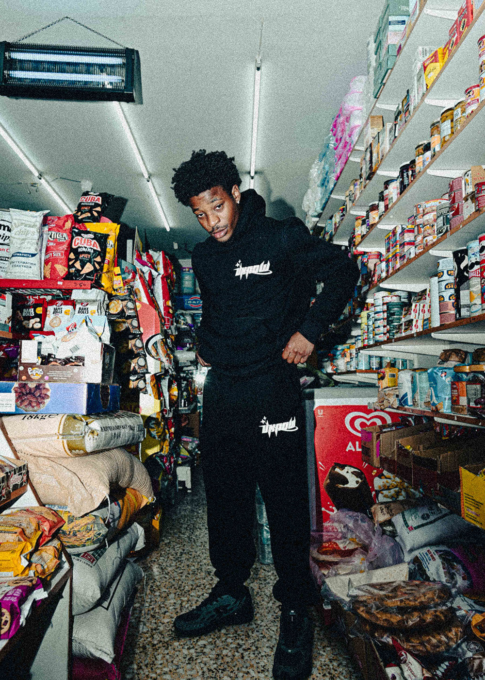 UKNOW ΠΑΝΤΕΛΟΝΙ ΦΟΡΜΑΣ ΜΑΥΡΟ COTTON REGULAR FIT  - DOWNTOWN FLOW SWEATPANTS