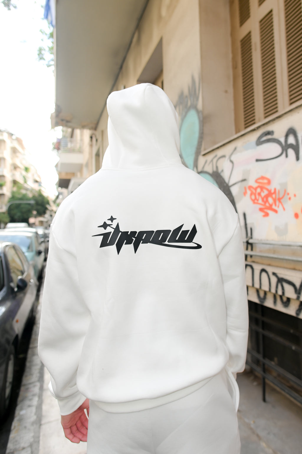 UKNOW ΦΟΥΤΕΡ ΑΣΠΡΟ COTTON REGULAR FIT -  OFF SEASON HODDIE