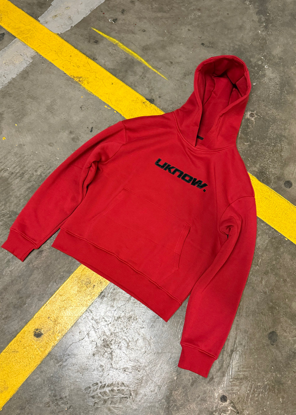 UKNOW ΦΟΥΤΕΡ ΚΟΚΚΙΝΟ ΜΕ ΤΥΠΩΜΑ COTTON REGULAR FIT - HUMAN STATIC HOODIE