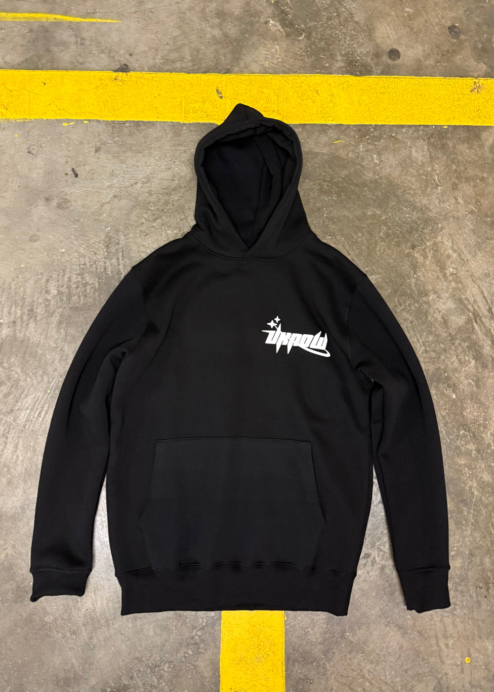 UKNOW ΦΟΥΤΕΡ ΜΑΥΡΟ COTTON REGULAR FIT -  DOWNTOWN FLOW HOODIE